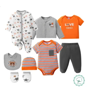 8-pc Soft Unisex Newborn Layette Sets