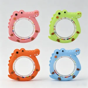 4 Pack Baby Teething Rattle Toy