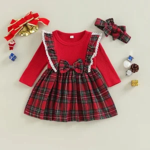 Plaid Baby Girl Christmas Dress