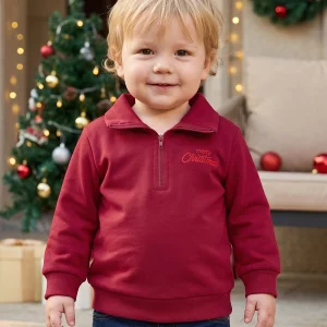 Embroidery Long Sleeve Christmas Sweatshirt